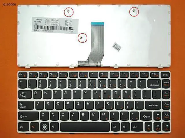 Main image of US Keyboard for LENOVO Z380 Z480 Z485 G480 G485 WHITE FRAME BLACK