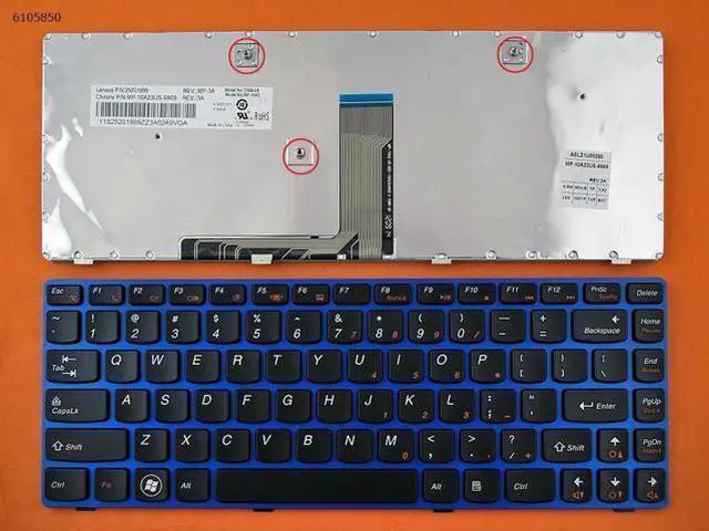 Main image of US Keyboard for LENOVO Z380 Z480 Z485 G480 G485 BLUE FRAME BLACK
