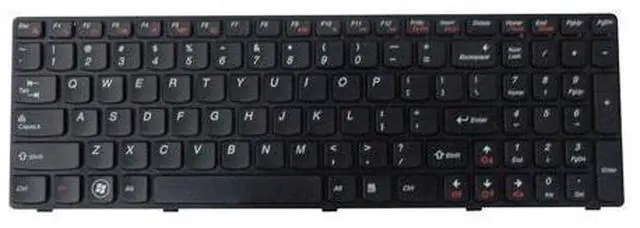 Main image of replacement keyboard for Lenovo Ideapad Z570 Z575 Black US