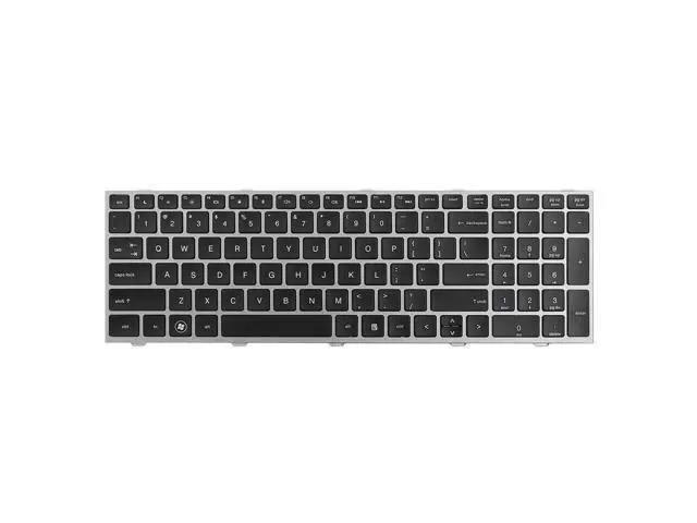 Alt view image 2 of 5 - Keyboard for HP 4540S 4545S SILVER FRAME BLACK US