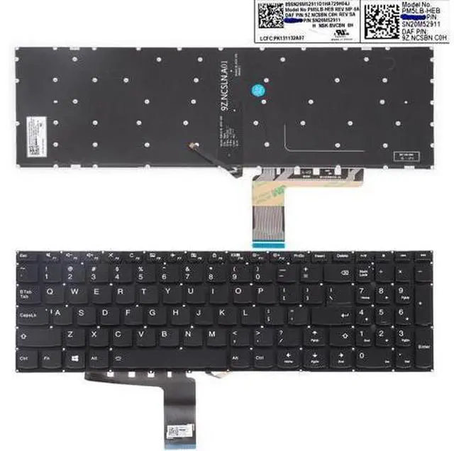 Main image of US Keyboard for Lenovo IDEapad 310-15 BLACK Backlit Without FRAME SN20M52938