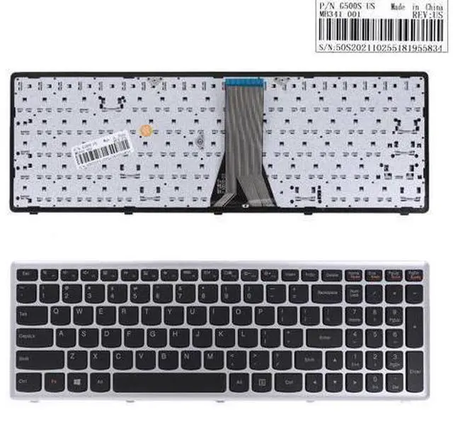 Main image of US Keyboard for Lenovo Ideapad Flex 15 G500S S500 Gray color Frame Black Without Foil