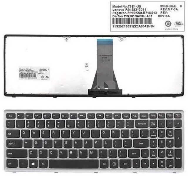 Main image of US Keyboard For Lenovo Ideapad Flex 15 G500S S500 Gray color Frame Black