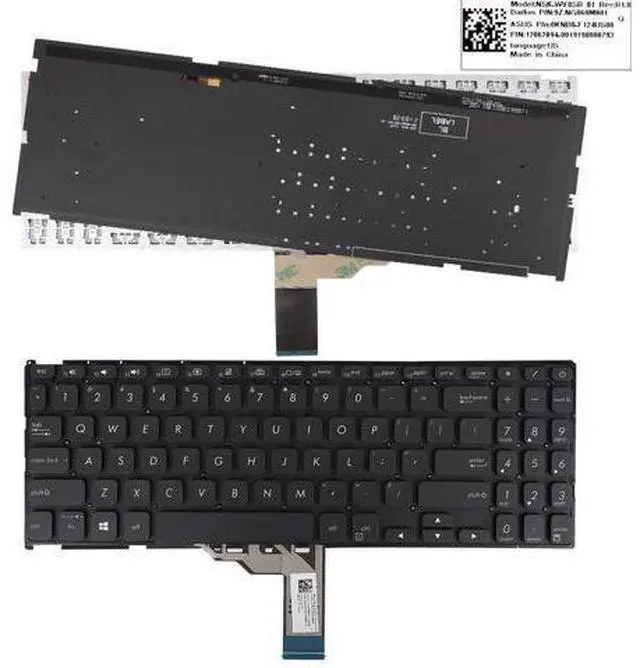 Main image of replacement keyboard for ASUS Vivobook X512 X512FA X512DA X512UA X512UB BLACK (Backlit) US