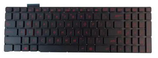 Main image of replacement keyboard for Asus GL771JW GL771JM Backlit US Black with Red Keys