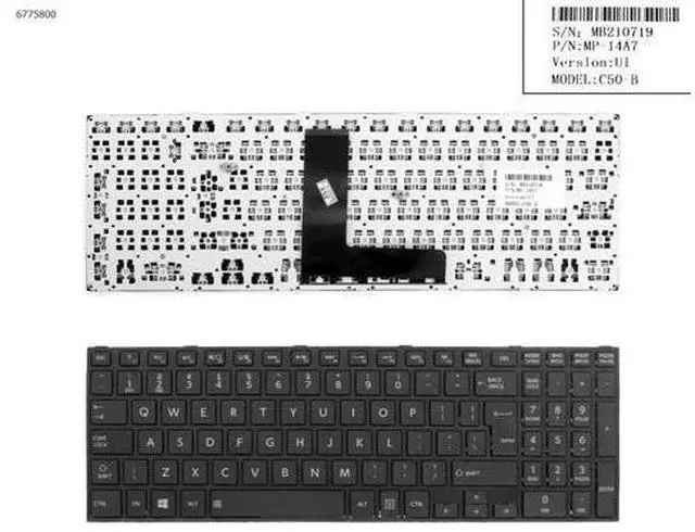 Main image of US Keyboard for TOSHIBA Satellite C50-B BLACK( Big Enter Without Foil For )