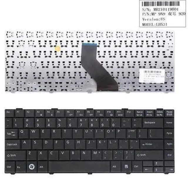 Main image of US Keyboard for Fujitsu Lifebook LH530 LH531 LH520 Black CP483548 01