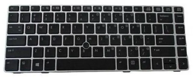 Main image of Keyboard with Pointer for HP Elitebook 8460P 8470P Laptops - Silver Frame