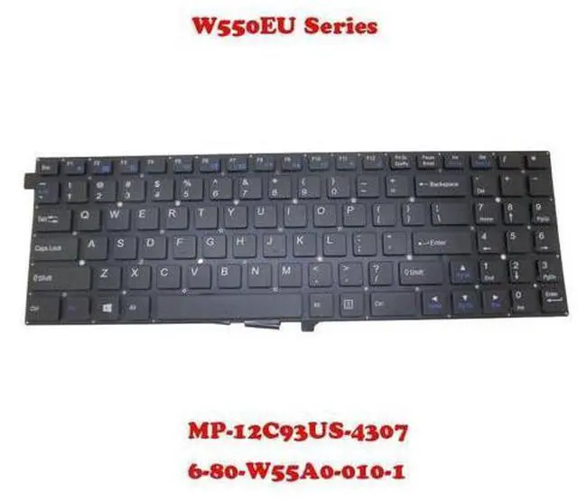 Main image of Keyboard For CLEVO W550EU W550EU1 MP-12C93US-430W 6-80-W5500-451-1 English US