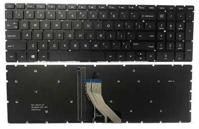 Main image of replacement keyboard for HP 15-cp0053cl 15-cp0086nr 15-cp0010nr US Backlit Black