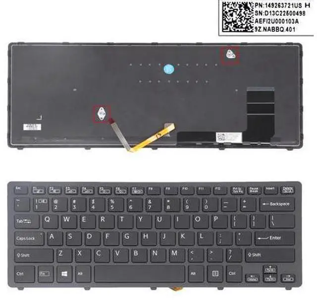 Main image of Replacement Keyboard for SONY SVF14N Series BLACK FRAME (With Backlit Win8)US