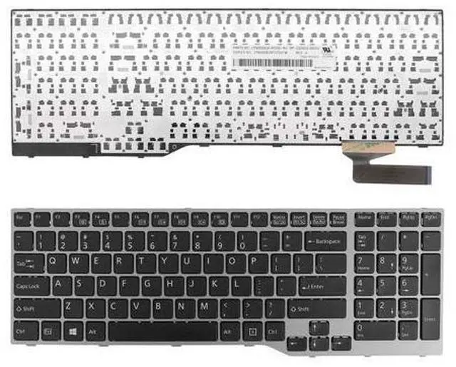 Main image of Replacement Keyboard for Fujitsu Lifebook E753 E754 GRAY FRAME BLACK (Win8)US