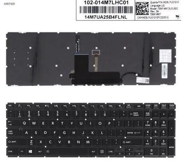 Main image of US Keyboard for TOSHIBA L50/L50D/L50DT/L55(D)/S55/S55T/S55D-B GLOSSY NoFRAME