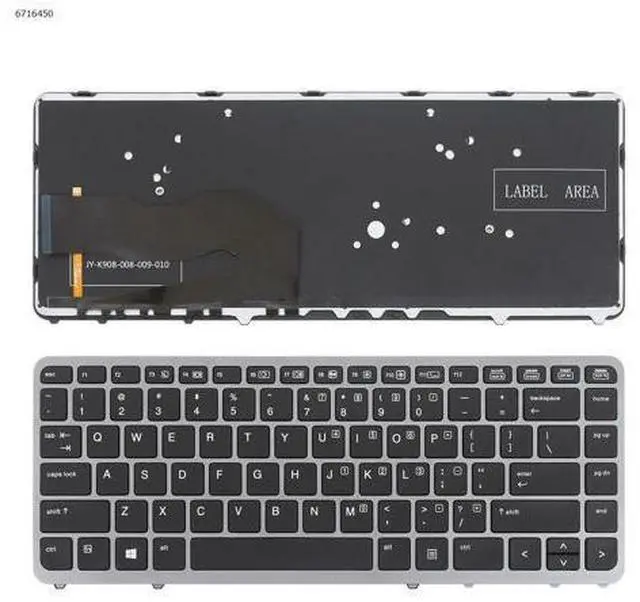 Main image of US keyboard for HP EliteBook 840 G1 850 G1 ILVER FRAME BLACK backlit no point
