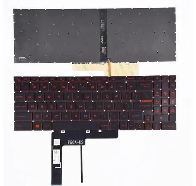 Main image of replacement keyboard for MSI Katana GF76 11SC 11UE 12UD 12UC 12UG MS-17L1 US Red Backlit