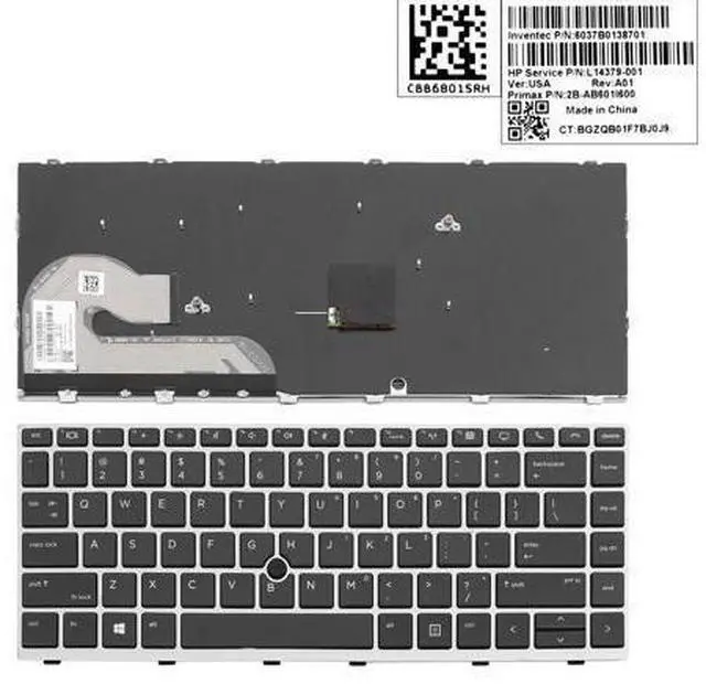 Main image of Keyboard for HP EliteBook 840 G5 846 G5 745 G5 SILVER FRAME withpoint US