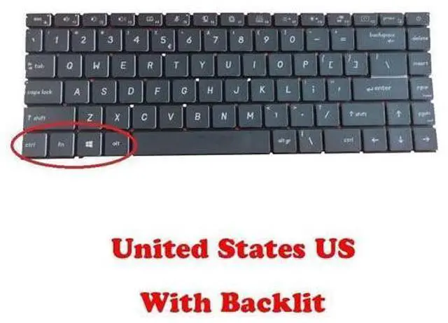 Alt view image 2 of 5 - US Keyboard For MSI Prestige 14 10th P14 P15 V190622 Black color1 UI English with backlit light