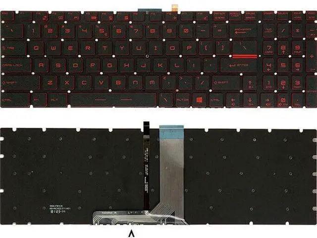 Main image of replacement keyboard for MSI GV62 GV62VR GV72 GV72VR series top US Red Backlight