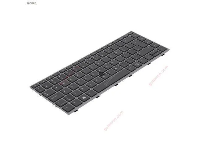 Alt view image 2 of 5 - US Keyboard for HP EliteBook 840 G5 SILVER FRAME with Point Backlit Big Enter