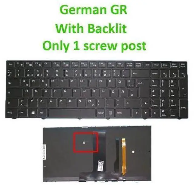 Main image of Backlit Keyboard For CLEVO N850 P950 CVM15F26D0J430J3 6-80-N85K0-07A-1 German GR