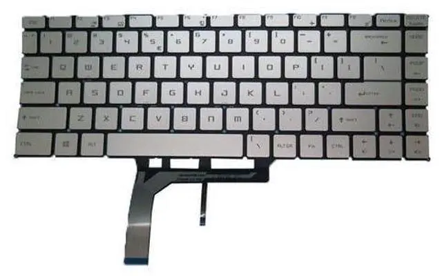 Alt view image 2 of 5 - Silver Backlit Keyboard For MSI GS65 GF63 PS42 WS65 WP65 MS-14B1 MS-16Q4 English