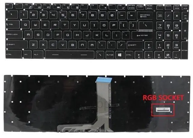 Main image of English US Keyboard MSI GF72 GV62 GS63 GE62 GL62 GV72 GS60 GP62 GS73 Backlit