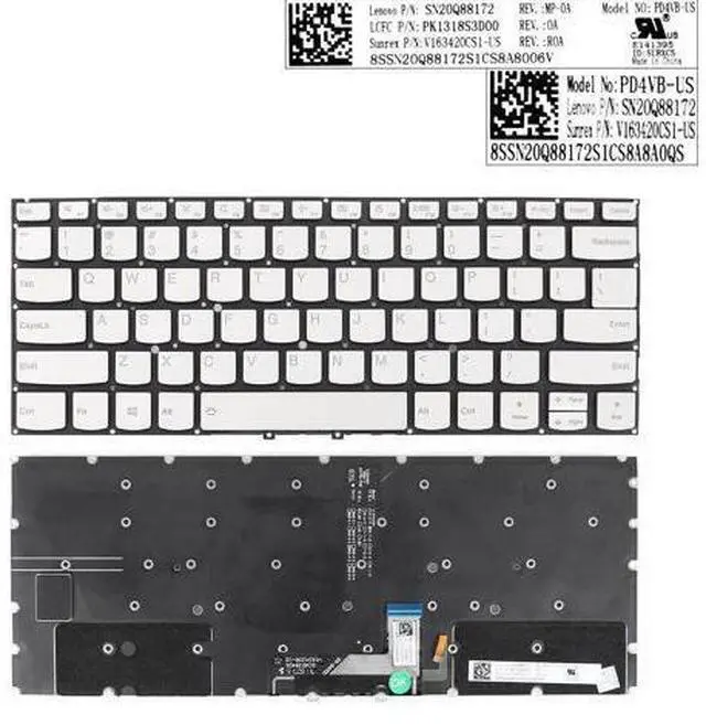 Main image of US Keyboard for Lenovo Yoga c930-13 c930-13ikb SILVER (Backlit) SN20Q88172