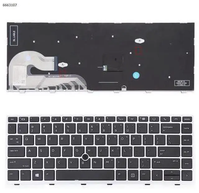 Main image of US Keyboard for HP EliteBook 840 G5 846 G5 840 G6 SILVER FRAME With Point Stick