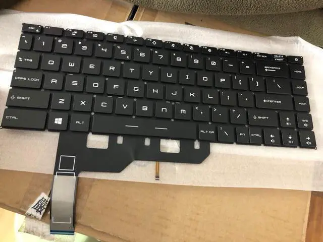 Main image of US Keyboard For MSI Prestige 14 10th P14 P15 V190622 Black color1 UI English with backlit light
