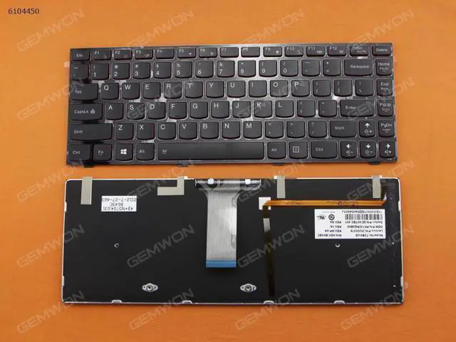 Alt view image 2 of 4 - US Keyboard for LENOVO Y400 BLACK FRAME BLACK Backlit ReDE For