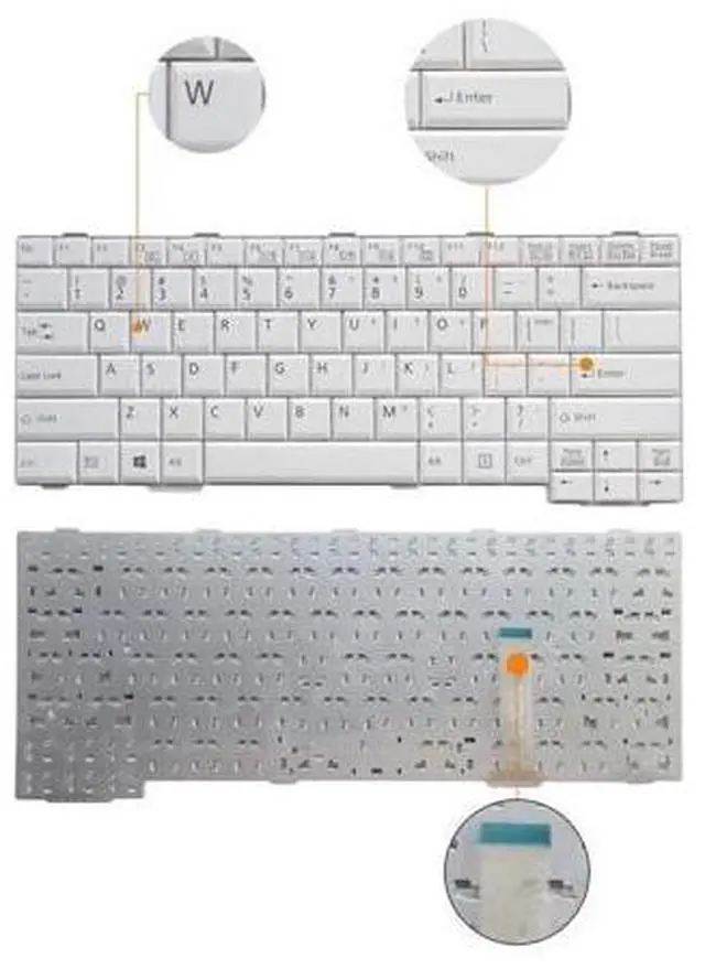 Alt view image 3 of 5 - Keyboard for Fujitsu Lifebook E751 E752 S761 S762 S560 S760 E741 MG G7US White color