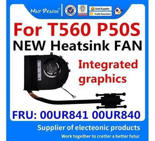 Main image of New Original Heatsink CPU Cooler Cooling Fan UMA Integrated graphics For Lenovo ThinkPad T560 P50S 00UR841 00UR840 SH40K82627