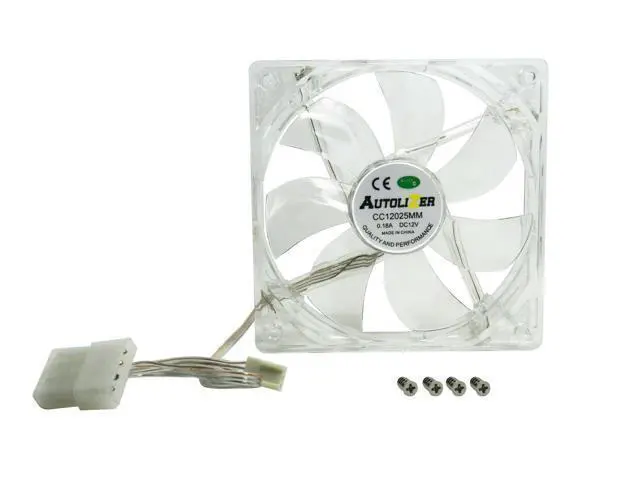 Alt view image 2 of 5 - Purple Quad 4-LED Light Neon Quite Clear 120mm PC Computer Case Cooling Fan Mod
