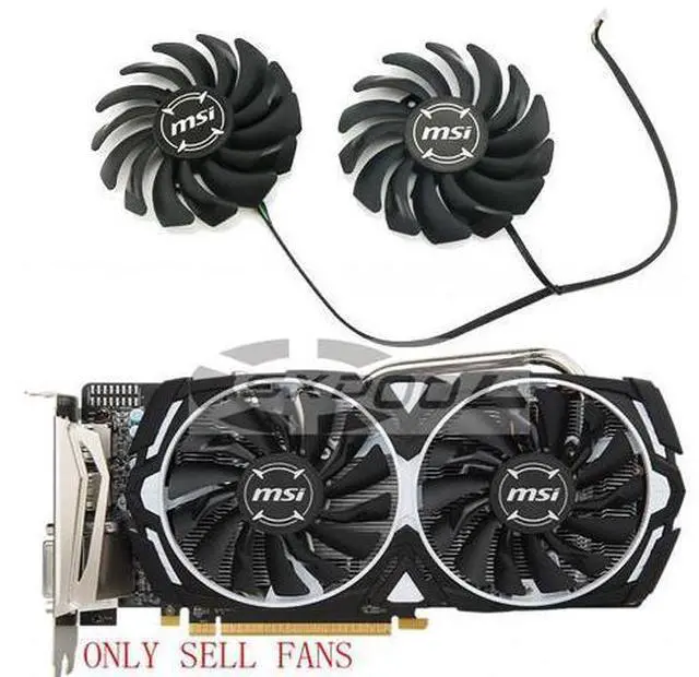 Main image of 1 pair For MSI RX 470 480 570 580 ARMOR RADEON RX488 RX578 RX588 RX478 4G graphics card cooling fan PLD09210S12HH