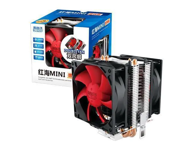 Alt view image 6 of 6 - 2 Heatpipe CPU Cooler Double 80mm quiet cooling fan For intel LGA 775 1150 1151 1155 1556 AMD AM4 AM3