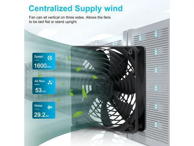 Alt view image 4 of 7 - NEW 120mm DC 5V USB Fan Mining Computer Chassis Workstation Radiator 12cm 120mmx25mm High Speed Router Server Cooling Fan SXDOOL SXD12025L05R