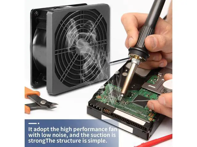 Alt view image 3 of 6 - 120V Solder Smoker Absorber Remover Fume Extractor Smoke Prevention DIY Working Cooling Fan Soldering with spare Carbon filter SXDOOL SXD12038B1LM