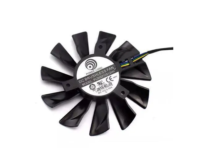 Alt view image 3 of 5 - For MSI GTX1080ti 1080 1070ti 1070 1060 980ti Dark Dragon Graphics Fan PLD09210S12HH DC12V 0.40A 4-wire cooler (3PCS/Lot)