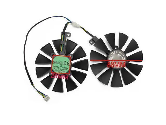 Alt view image 2 of 5 - 88mm T129215SU 0.50A For ASUS GTX1060 1070 Ti RX 470 570 580 Dual OC cooling fan a pair