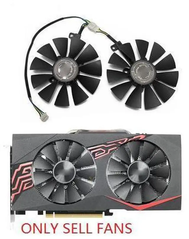 Main image of 88mm T129215SU 0.50A For ASUS GTX1060 1070 Ti RX 470 570 580 Dual OC cooling fan a pair