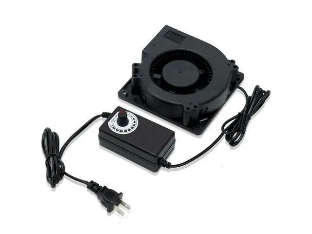 Alt view image 2 of 7 - NEW 120mm Blower 12cm 120x120x32mm 12032 Centrifugal Cooling Fan w/ AC 120V 220V to 3V - 12V 2A with Speed Controller for Grow Tent SXDOOL SXD12032B12H Dual Ball