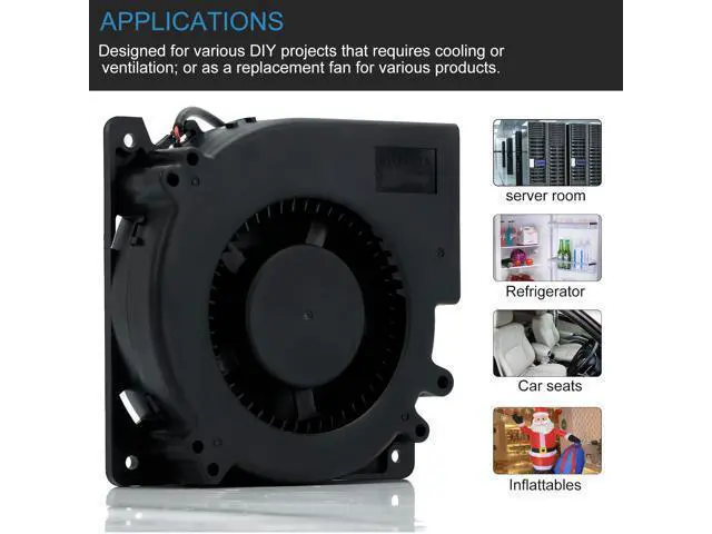 Alt view image 3 of 7 - NEW 120mm Blower 12cm 120x120x32mm 12032 Centrifugal Cooling Fan w/ AC 120V 220V to 3V - 12V 2A with Speed Controller for Grow Tent SXDOOL SXD12032B12H Dual Ball