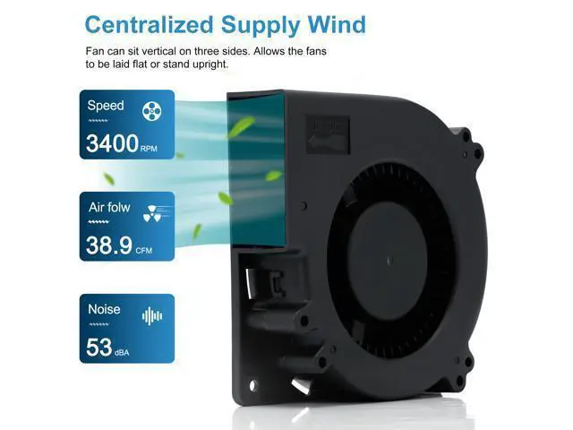 Alt view image 6 of 7 - NEW 120mm Blower 12cm 120x120x32mm 12032 Centrifugal Cooling Fan w/ AC 120V 220V to 3V - 12V 2A with Speed Controller for Grow Tent SXDOOL SXD12032B12H Dual Ball