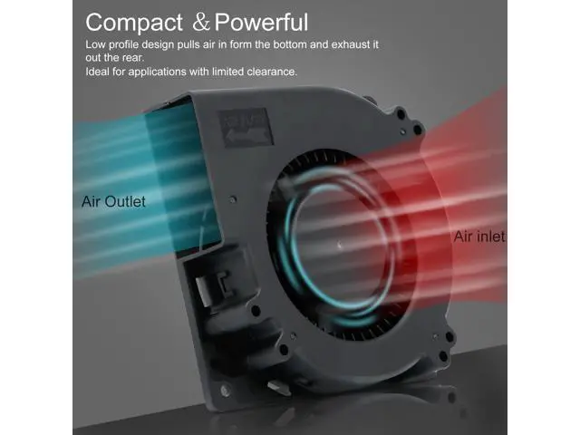 Alt view image 7 of 7 - NEW 120mm Blower 12cm 120x120x32mm 12032 Centrifugal Cooling Fan w/ AC 120V 220V to 3V - 12V 2A with Speed Controller for Grow Tent SXDOOL SXD12032B12H Dual Ball