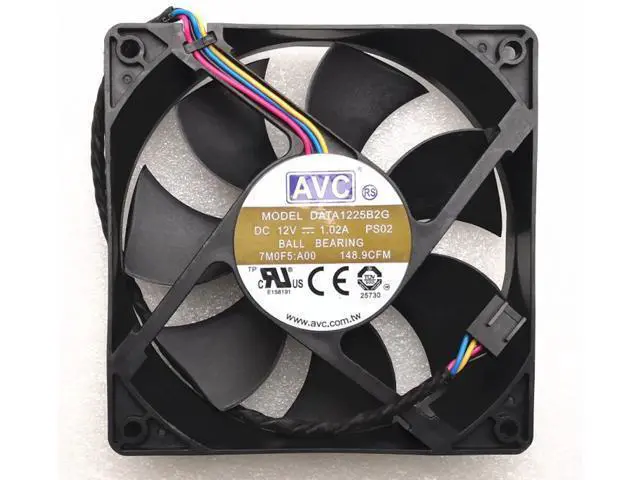 Alt view image 5 of 5 - AVC 12025 12cm fan double ball 4-wire data125b2g 12V 1.02a 7m05f pwm cooling fan