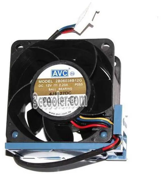 Main image of AVC 60x38mm 2B06038B12G 12V 2.20A DL180G6 P4300 G2 519199-001 530748-001 4 Wires 4 Pins Server Fan With blue Bracket