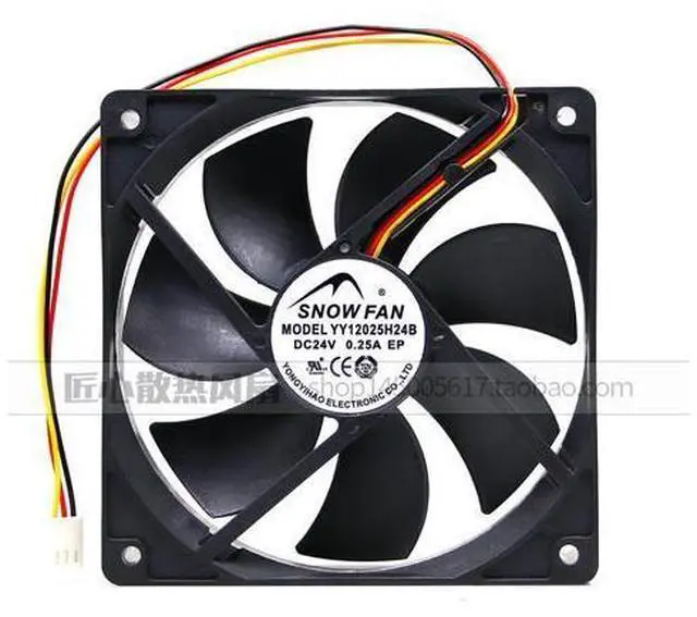Main image of SNOW FAN YY12025H24B Server Cooling Fan DC 24V 0.25A 120x120x25mm 3-wire