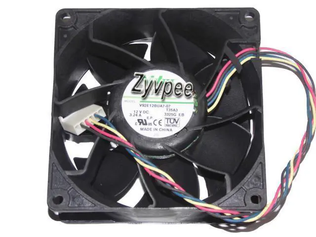 Main image of Square Cooling Fan of NIDEC 9238 V92E12BUA7-07 T10A3 with 12V 3.24A 4-Wires