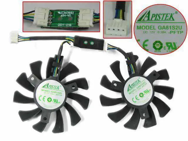 Main image of APISTEK GA81S2U Server Frameless Fan DC 12V 0.38A Dia. 75mm C.T.C 84x15mm 4-wire