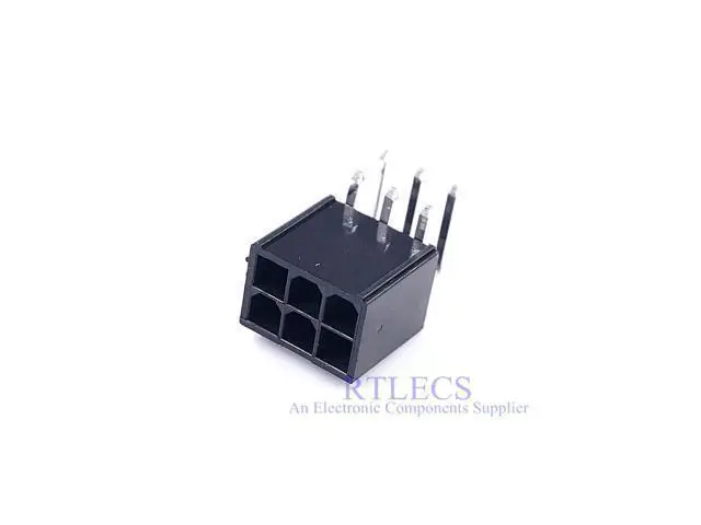 Alt view image 6 of 6 - 5 pcs 4.2 mm 6 Pin Header Male Pin Graphics card GPU PCI-E PCIe Power connector Right Angle Through Hole 2 Square 4 Tapered